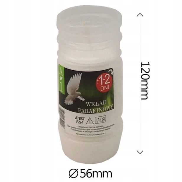 Wkład do zniczy parafinowy PŁOMYK A-1 (11,5cm) 24- 1szt.