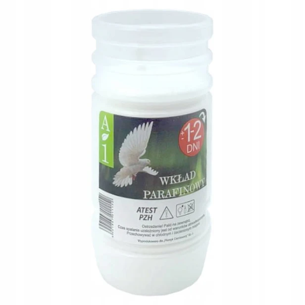 Wkład do zniczy parafinowy PŁOMYK A-1 (11,5cm) 24- 1szt.