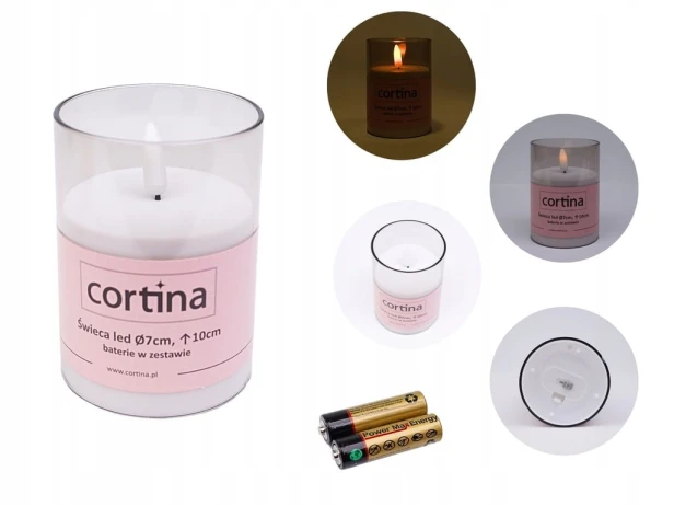 ŚWIECA LED DEKORACYJNA w Tubie EFEKT PŁOMIENIA ŚWIECZKA NA BATERIE 10CM