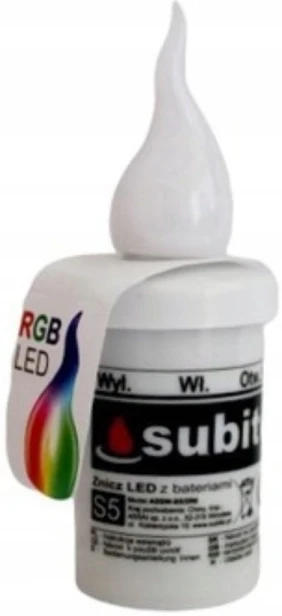 SUBITO S5 wkład elektryczny LED CZERWONY do zniczy Z BATERIAMI