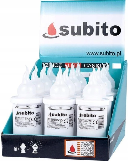 SUBITO S5 wkład elektryczny LED CZERWONY do zniczy Z BATERIAMI
