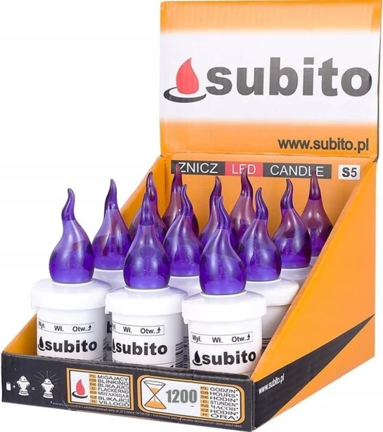SUBITO S5 wkład elektryczny LED CZERWONY do zniczy Z BATERIAMI