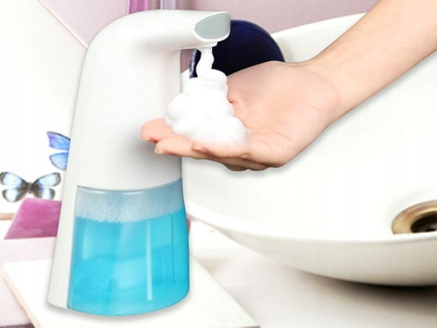 Bezdotykowe dozownik do mydła stojący Gites Makret 300 ml biały