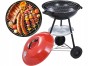 Grill węglowy brykietowy ogrodowy kółka pokrywa okrągły zamykany przenośny